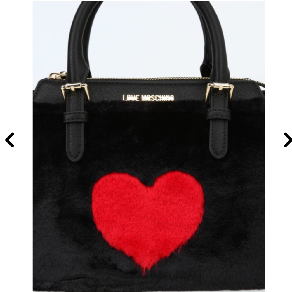 Love Moschino Inlaid Heart Fur Effect Tote Bag. - Picture 4 of 16